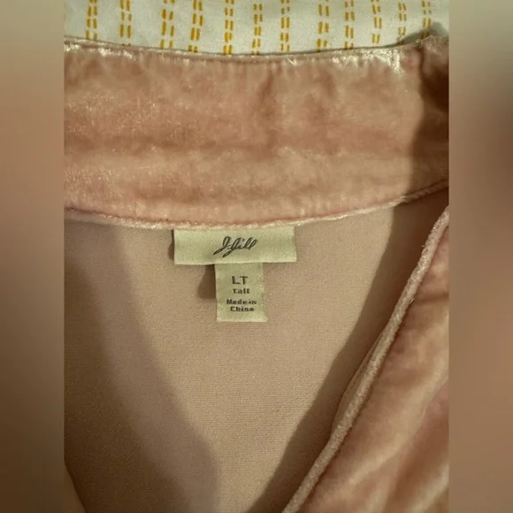 J Jill Crushed Velvet Pink Women's Top Large Tall - Picture 6 of 8